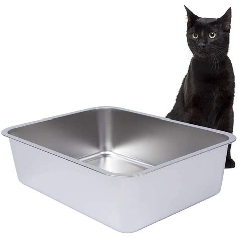 metal cat litter box near me|stainless steel litter box with high sides.